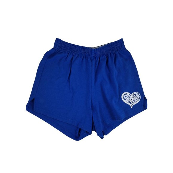 Girls Soffe Blue Cotton Blend Shorts Heart The Dance Centre Small 3" Inseam - Picture 1 of 9